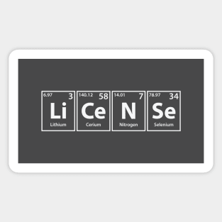 License (Li-Ce-N-Se) Periodic Elements Spelling Sticker